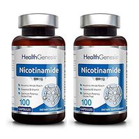 B3 Nicotinamide 500 mg 100 Caps 2 Pack - Natural Flush-Free Vitamin Formula | Gluten-Free Nicotinic Amide Niacin | Supports Skin Health | Healthy Cell Repair Support