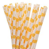 Yellow Polka Dot Paper Straws (25)