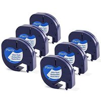 6 Pack Replacement for DYMO LetraTag Plastic Label Tape Refills 91331 Black on White 12mm x 4m Compatible with Dymo LT Label Maker LT100H LT100T QX50
