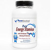 Pure Energy Stamina with Cordyceps/Green Tea, Ginseng, Guarana // 90 Capsules // Pure // by PureControl Supplements