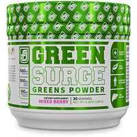 Green Surge Green Superfood Powder Supplement - Keto Friendly Greens Drink w/Spirulina, Wheat & Barley Grass, Organic Greens - Green Tea Extract, Probiotics & Digestive Enzymes - Mixed Berry - 30sv