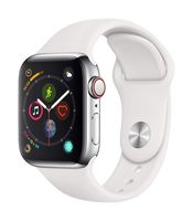 Apple Watch Series 4 (GPS + Cellular, 40mm) - Stainless Steel Case with White Sport Band
