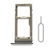 SIM Micro SD Card Tray Holder Slot with Rubber Waterproof Gasket Ring Replacement for Samsung Galaxy S9 G960 S9 Plus G965 (Black)