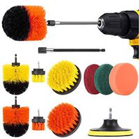 Herrfilk Drill Brush Attachment Set-12 Pieces Power Scrubber Brush for Kitchen and Bathroom Surfaces Tub, Grout, Tiles, Sinks, Wheels, Corners and Auto