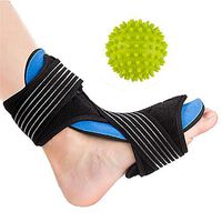Plantar Fasciitis Night Splint Foot Orthotic Supports Kits - Adjustable Elastic Strap Plantar Fasciitis Braces + Spiky Massage Ball