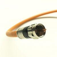 PHAT SATELLITE INTL - 3GHz Direct Burial RG6 Coaxial Cable, Triple Shielded Coax, Gel Coated Braids Protects Core from Moisture and Condensation, Satellite Approved, Made in USA (135 feet, Orange)