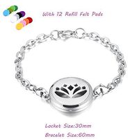 constantlife Hypoallergenic Essential Oil Diffuser Locket Bracelet -Stainless Steel Aromatherapy Scent Jewelry (Flower 1)
