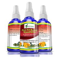 First Aid Herbal Wound Spray 30mL, All-Natural Ingredients and Botanical Extracts, Soothing Aloe Vera with Antiseptic Calendula Flower Blend, for Minor Cuts, Scrapes, Burns, Redness and Inflammation