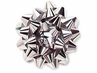 Pack Of 50, 4" Diameter Solid Metallic Silver Confetti Gift Bows 24 Loops(1/2" Wide Ribbon) Made In Usa