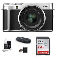 Fujifilm X-A7 Mirrorless Digital Camera with 15-45mm Lens Bundle (Silver)