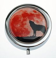 MaXing Wolf Custom Personalized Silver Round Pill box Decorative Metal Medicine Container Case