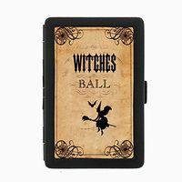 Perfection In Style Black Color Metal Cigarette Case Vintage Halloween Design 023