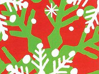 Christmas Gift Wrap Paper - Holly Jolly Flakes - 24 inches x 85 feet