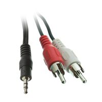 ACL 25 Feet 3.5mm Stereo Male to Dual RCA Male (Right and Left) Audio Cable, Black