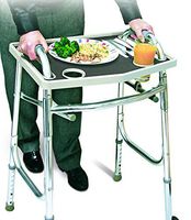 Universal Walker Tray Table With Non Slip Grip Mat - Gray,20.75"