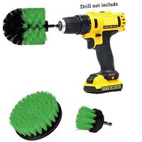 Huiaway Medium Bristles Drill Brush Set Bathroom & Kitchen Scrub Brush Cleaning Kit, Great for Cleaning Bathtubs, Shower, Sinks, Tiles and Much More Green