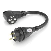 Furrion FP5230R-SB Pigtail Adapter 50A RV Connector to 30A Marine Plug - RV