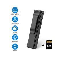 BOBLOV 1080P Mini Body Cameras with Audio Wearable Video Recorder Back Clip Easy to Operate for Teaching/Tour/Lecture/Interview/Baby Monitor Record (with 32G Card)