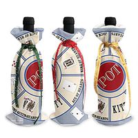 Dbou New Card Game Fabric Rummy Royal Game Novelty Colorful Eye Attract 3Pcs Wine Bottle Cover Decoration Cover Bags Wine Bottle Bags Party Gift Wedding Christmas 3Pcs