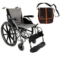 Karman S-Ergo 115 Ultra Lightweight Ergonomic Wheelchair | Seat Size 18" X 17" | Swing Away Footrest | Fixed Wheels and Mag Wheels in Silver & Free Black Bag with Trim!