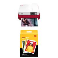 Kodak Smile Classic Digital Instant Camera with Bluetooth (Red) with Kodak 3.5x4.25 inch Premium Zink Print Photo Paper (40 Sheets)