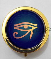 BlackKey Egyptian Symbol Eye of Horus 3-Compartment Decorative Pocket Gift Box Case Organizer for Pill, Color 2 -135