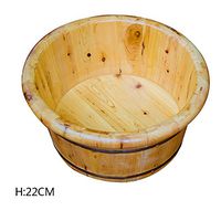ERHANG Foot Massagers Pedicure Basin Solid Wood Steam Foot Bath Barrel Home Massage Barrel Fumigation Adult Tub Foot Basin,A