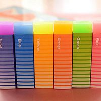 Assorted Colors Block Eraser,Pack of 6