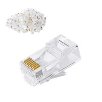 CableCreation Cat6 RJ45 Ends, 100-PACK Cat6 Connector, Cat6a / Cat5e RJ45 Connector, Ethernet Cable Crimp Connectors UTP Network Plug for Solid Wire and Standard Cable, Transparent (Renewed)