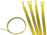 12" Long Hook & Loop Wrap Cable Ties - 25 Pieces - Color Yellow