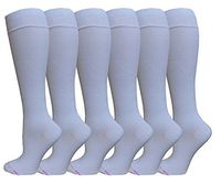 Ladies 6 Pair Pack Compression Socks (White)