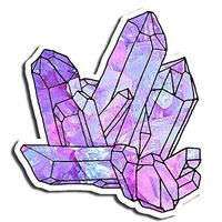 Purple Crystal Sticker Gem Stickers Waterbottle Sticker Tumblr Stickers Laptop Stickers Vinyl Stickers