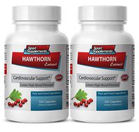 Heart Health Supplements - Hawthorn Berry Extract 665MG - Hawthorn Garlic - 2 Bottles (240 Capsules)