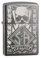Zippo Black Ice Sons of Anarchy Reaper Crew Skull Black Ice Pocket Lighter