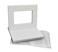 Golden State Art, Pack of 10 White Pre-Cut 8x10 Picture Mat for 5x7 Photo with White Core Bevel Cut Mattes Sets. Includes 10 High Premier Acid Free Mats & 10 Backing Board & 10 Clear Bags