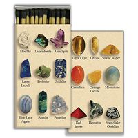 HomArt Large Decorative Crystal Specimens Candle and Fireplace Wood Matches (Set of 3)