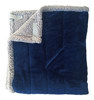 Granny Jo Products Heavyweight Wheelchair Blanket, Navy Face/Grey Back