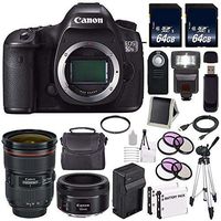 Canon EOS 5DS R DSLR Camera (Body Only) + Canon EF 24-70mm f/2.8L II USM Lens + Canon EF 50mm f/1.8 STM Lens + LP-E6 Replacement Lithium Ion Battery + Charger + 64GB + Tripod + Card Reader Bundle 51