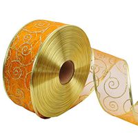 Aland 200x5cm Glitter Ribbon Wrapping Bow Packaging Belt Xmas Decor Orange
