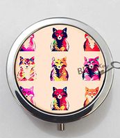 BlackKey Vintage Cute Fox Pattern 3-Compartment Decorative Pocket Gift Box Case Organizer for Pill, Color 1-1278