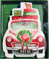 CR Gibson Dec 25 Red Truck with Presents Embellished Jumbo Gift Tags, Box of 8
