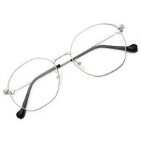 Gaoye Computer Blue Light Blocking Glasses for Women/Men,TR90 Lightweight Retro Metal Frame Anti Glare UV Filter Lens - 0.0 Magnification (Silver Frame/Transparent Lens/Black Leg)