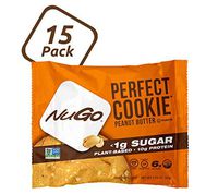 NuGo Perfect Cookie, Peanut Butter, 10g Vegan Protein, 1g Sugar, 180 Calorie, Gluten Free, 15 Count