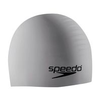 Speedo Silicone Solid Swim Cap, Silver, One Size