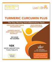 Turmeric Curcumin Anti Inflammatory Patches - Joint and Arthritis Pain Relief – All Natural - High Potency Absorption– USA Made by Live To Shine