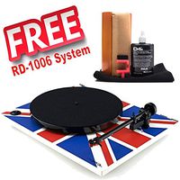 Rega RP1 Union Jack Turntable with Performance Pack Bundled with RCA RD-1006 Discwasher System FREE (Limited Time)