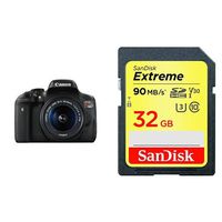 Canon EOS Rebel T6i Digital SLR with EF-S 18-55mm IS STM Lens with Free SanDisk Extreme 32GB 90 Mb/s SDHC UHS-I Card