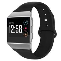 OenFoto Sport Bands Compatible Fit bit Ionic, Soft Silicone Wristband Replacement Watch Band Strap Accessory Bracelet for Fit bit Ionic Smart Watch, Black Small