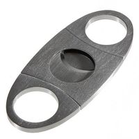 Silver Stainless Steel Pocket Cigar Cutter Knife Double Blades
