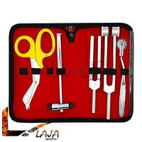LAJA Imports 6 Piece Medic Student Diagnostic Kit - Reflex Hammer and Tuning Fork Set C 128 and C 512. Includes A Wantenberg Pinwheel and A Premium Steel Bandage Scissor 7.5”